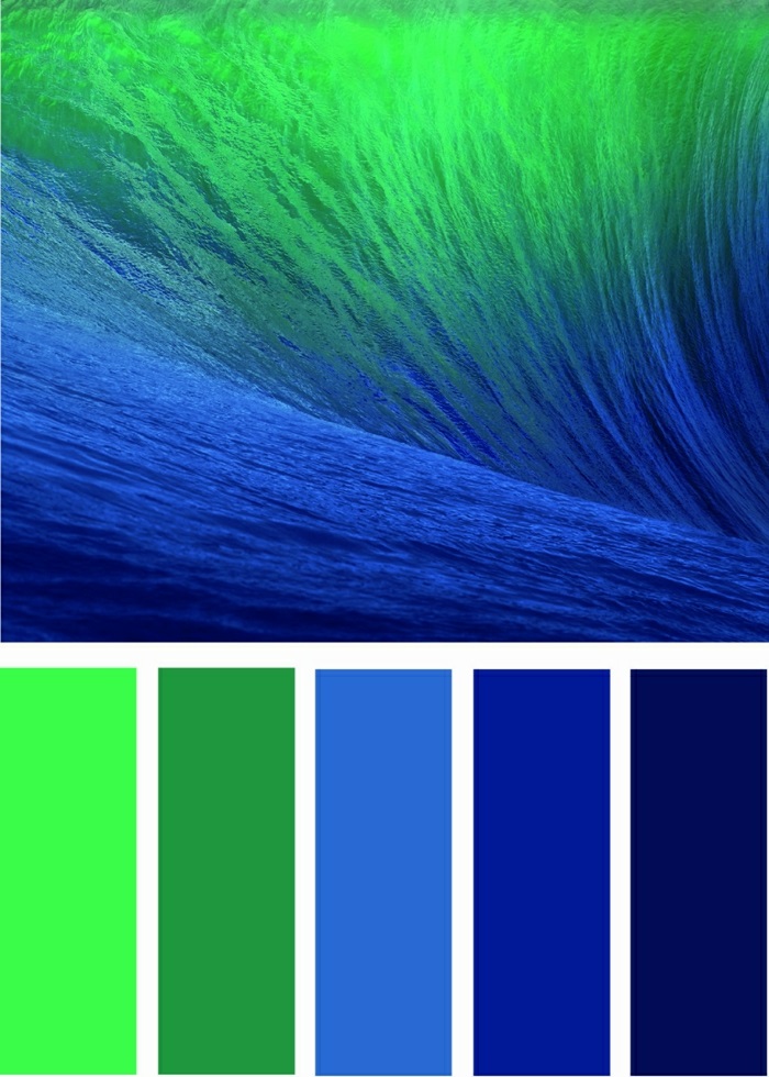 ongle vert combinaisons entre les couleurs fluo vert et bleu